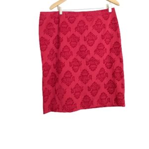 🌟 Apostrophe Red Velvet Floral Print Pencil Skirt Size 18